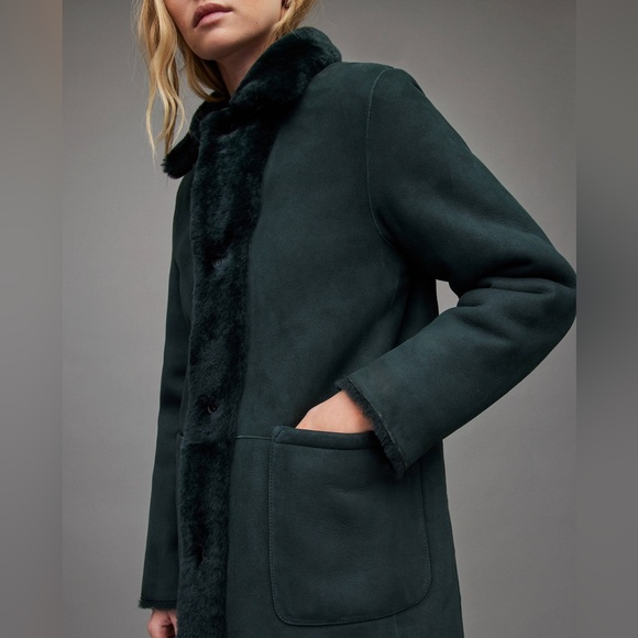 All Saints Serra Shearling Reversible Jacket - Picture 6 of 13